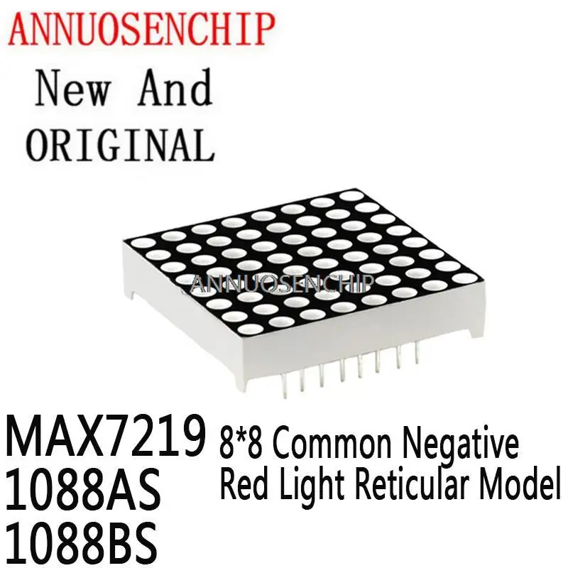 

5PCS 3MM 8*8 Common Negative Red Light Reticular Model Network Dedicated Matrix Common Cathode/Anode 1088AS 1088BS MAX7219