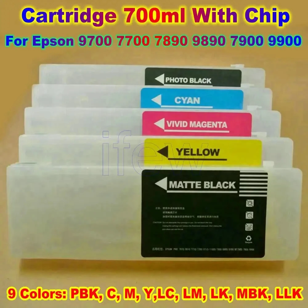 

Printer 7890 Ink Cartridge For Epson Stylus Pro 9700 7700 7890 9890 7900 9900 Empty Refillable Ink Cartridges With Chip 9 Colors