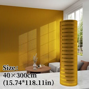 แผ่นผนังพีวีซีแบบลอกและติดสำหรับการปรับปรุงห้องนอน/ห้องนั่งเล่น กันน้ำ โฟมเมทัลลิก วอลเปเปอร์แบบมีกาวในตัว ตกแต่งบ้าน 7