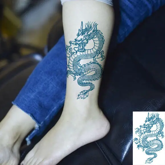 Chinese Dragon Tattoo Waterproof Long-lasting Fake Tattoo For Woman Men  Clavicle Arm Tattoo Temporary Tattoos Art Tattoo Sticker - Temporary Tattoos  - AliExpress