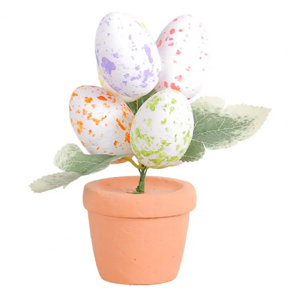 

Simulated Potted Plant Colorful Easter Egg Bonsai Flower Diy Foam Bunny Eggs for Home Party Decoration Wedding Decor for Home