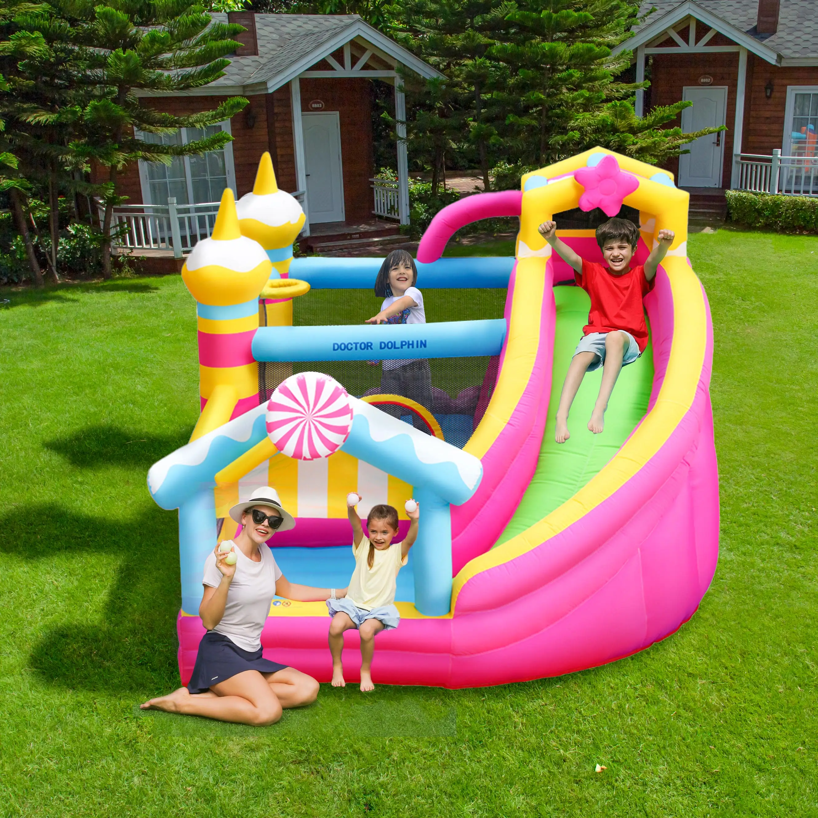 

Factory In Stock Oxford Cloth Outdoor Inflatable Bounce Castle Party Jump Castle Inflatable Bounce House For Kids