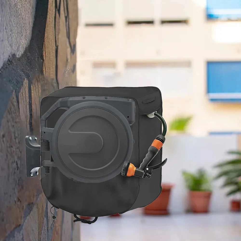 210D Oxford Cloth Garden Wall-mounted Hose Reel Cover For Garden Hose And Reel Household Waterproof Dust Cover 60x45x60cm