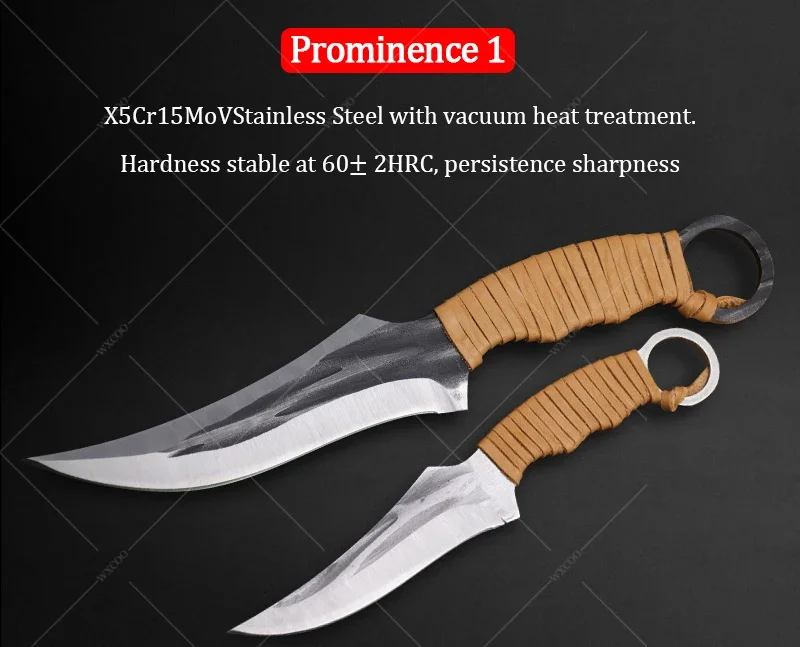 WXCOO Kitchen Scissors Boning Knife High Carbon Steel Chef Meat Fruit Knife Professional Butcher Cleaver Fish with Cover