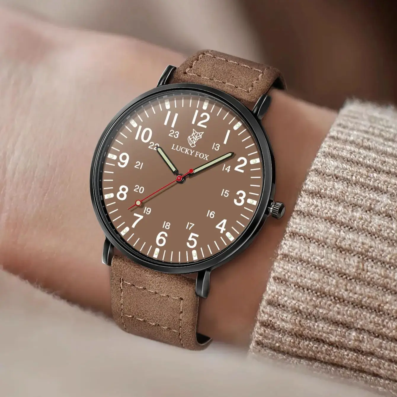 ساعة LUCKY FOX كلاسيكية فاخرة وبسيطة كاجوال كوارتز...
