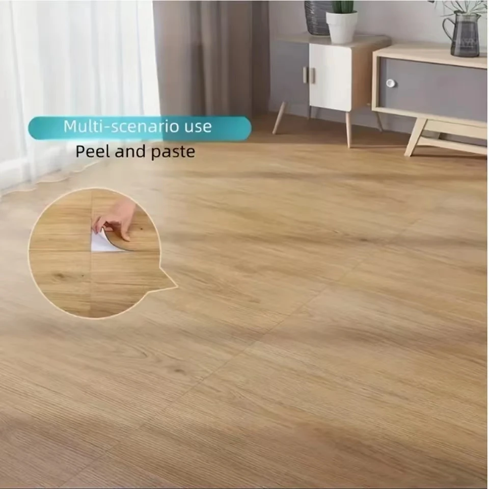 

60cm Wood Grain Floor Stickers Decorative Peel and Planks Self-adhesive Waterproof Wall Sticker Home Decoration Renovate Sticker