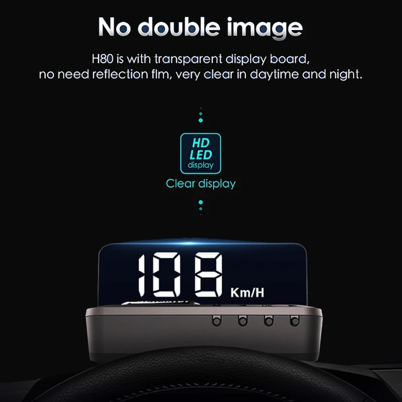 

Car HUD Mirror Head Up Display OBDII Gauge Projector Overspeed Alarm Voltage Water Temperature Monitor Speedometer