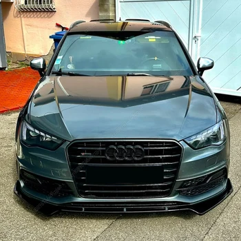 For Audi A3 S3 8V TFSI TDI S-line 2013-2016 Pre-LCI Front Bumper Lip Spoiler Splitter Diffuser ABS Gloss Black Bodykit Tuning 1