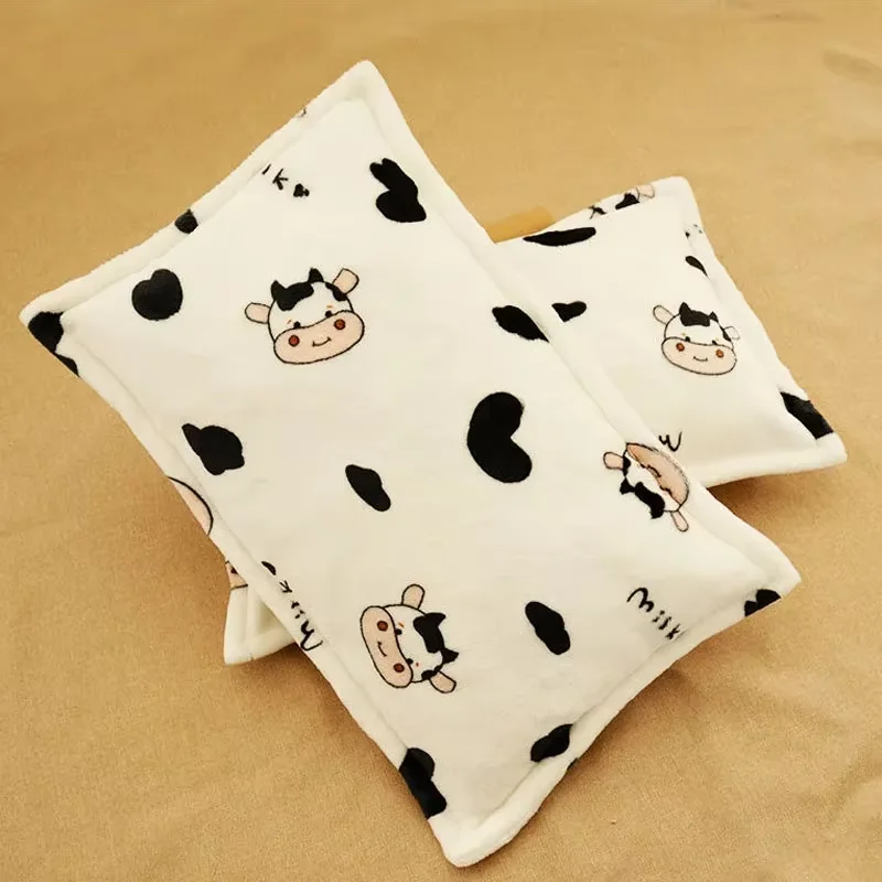 Cartoon Cute Printed Pattern Children's Pillow Protector Cover Winter Thickened Coral Velvet Pillowcase Baby Sleeping Pillowcase