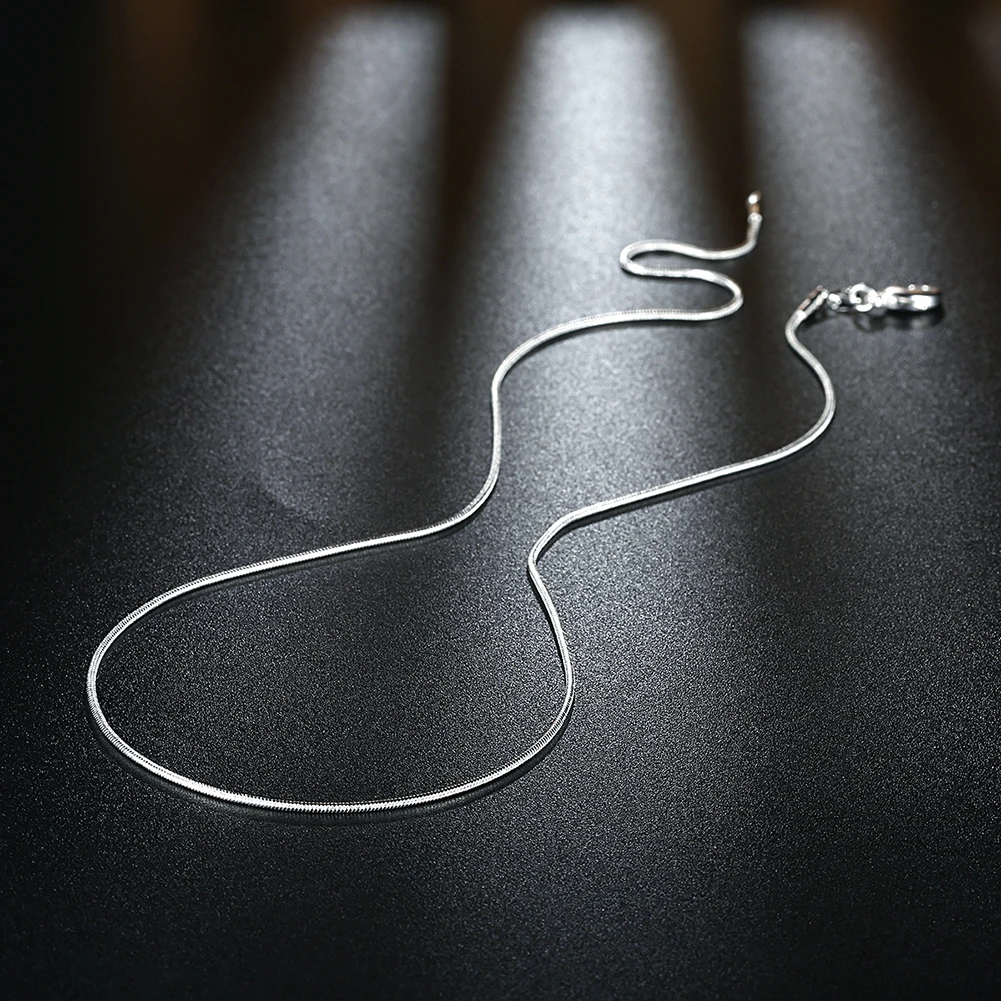 30PCS/lot Hot 925 Sterling silver fine 1MM Snake chains necklaces for women men Fashion designer jewelry set party wedding gifts