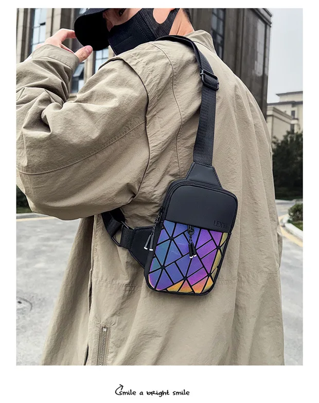 New Universal Crossbody Small Bag Casual Rhombus Grid Shoulder Fashion Mobile Phone Breast Bag Premium Crossbody Bag