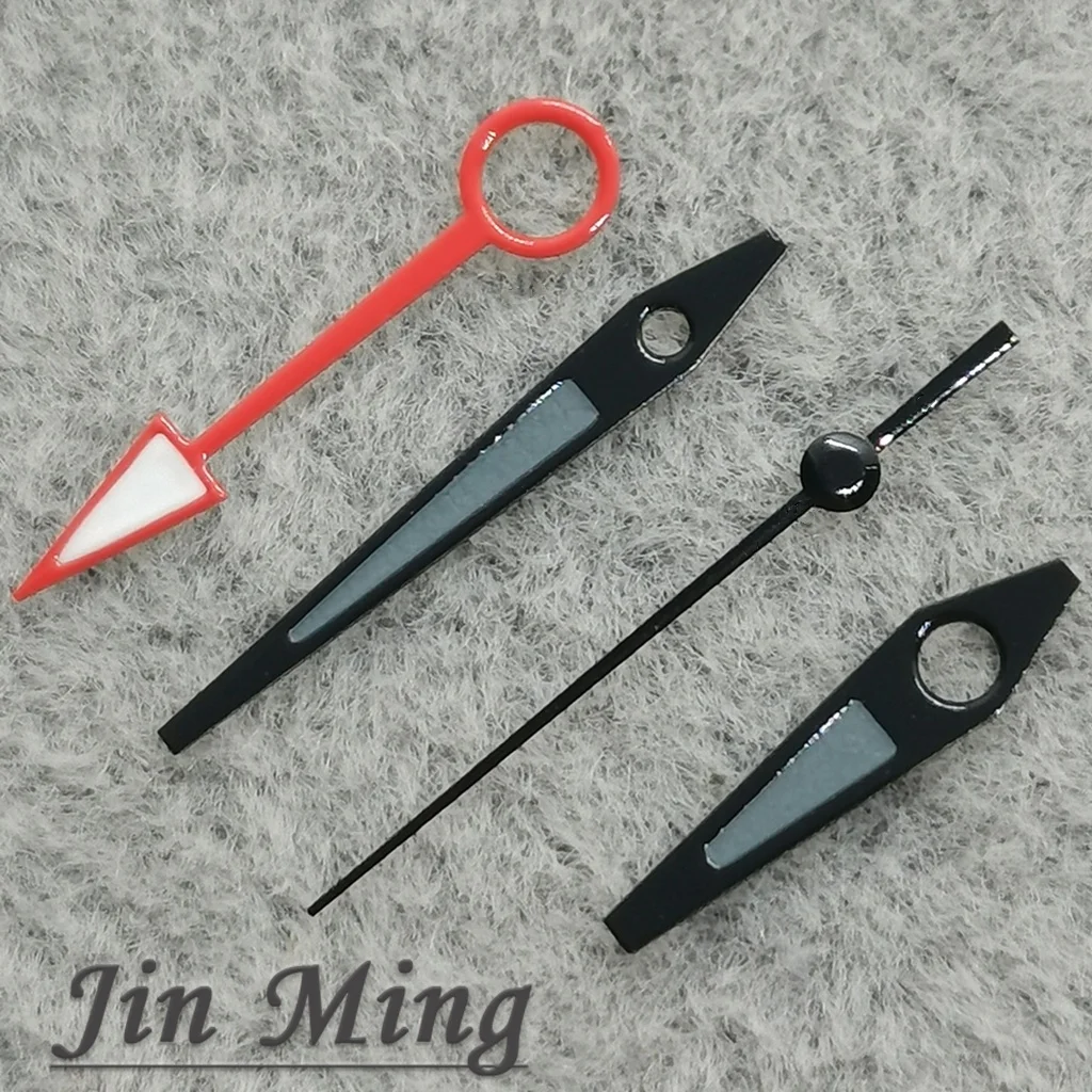 Premium Luminous Black/Grey Watch Hands with Green Glow