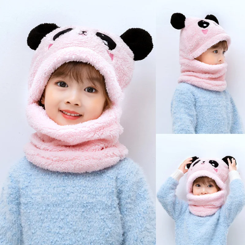 Funny-Winter-Bear-Hat-With-Ears-Children-Scarves-Balaclava-Hood-Beanies-Double-Fur-Warm-Boy-Girl.jpg (800×800)