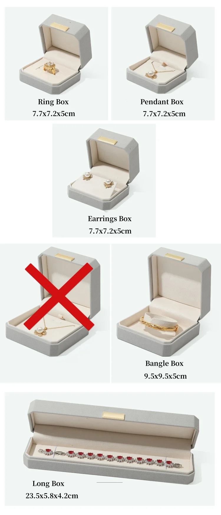 Wholesale Luxury Jewelry Gift Packaging Box Classic Design Octagon Microfiber Ring Earrings Jewelry Box