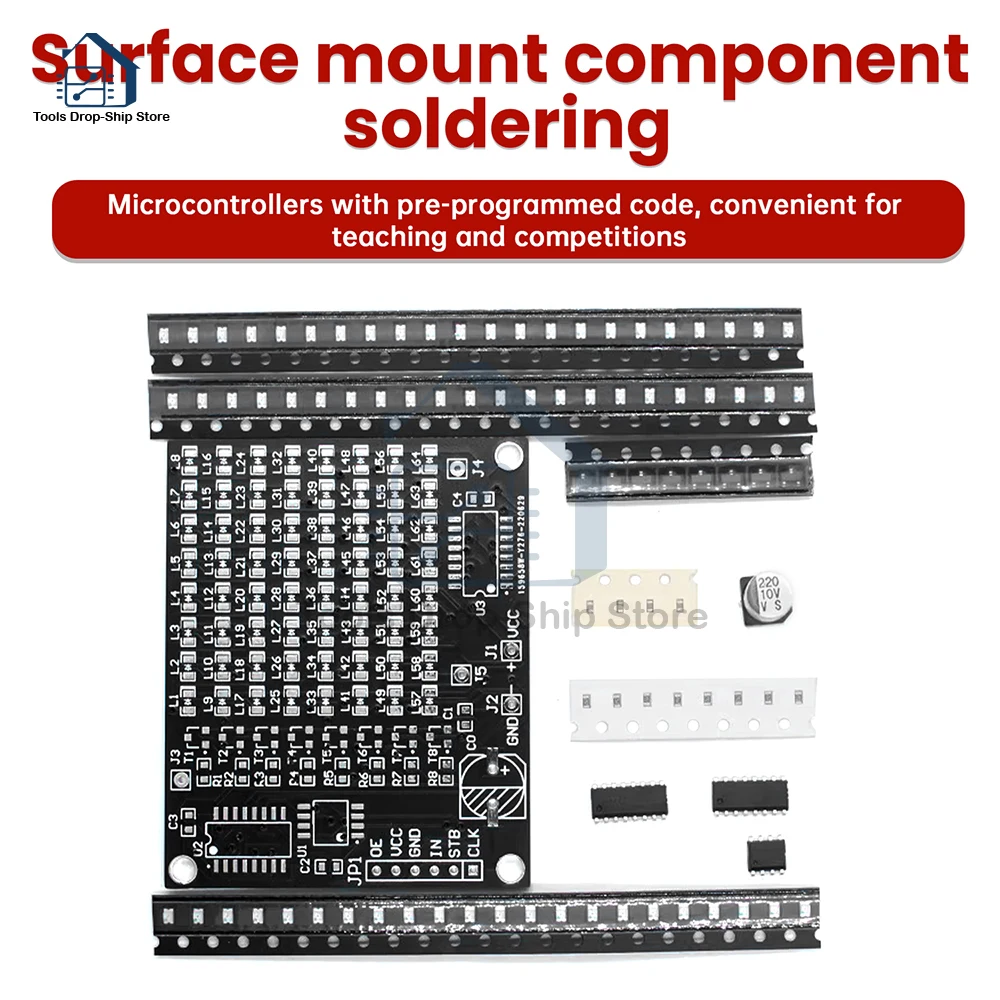 64LED/256LED Display Rosso LED SMD Dot Matrix Kit Schermo Pubblicitario Display Digitale SMT Componente Pratica di Saldatura Bordo Parte FAI DA TE - Image 3