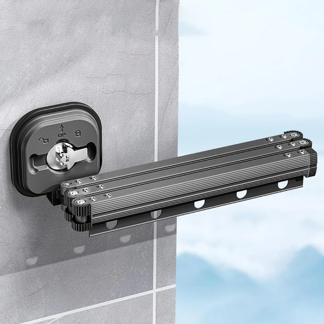 Inklapbaar Droogrek Voor Aan De Muur - Verticale Waslijn Binnen En Buiten Opvouwbaar Aluminium