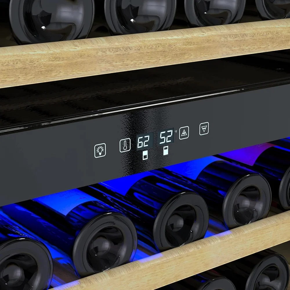 Dual Zone Wine Cooler 15.1 Cu.Ft. Wine Coolers Digital Touch Pad Refrigerated Liquor Cabinet Wine Cooler Cabinet - Image 4