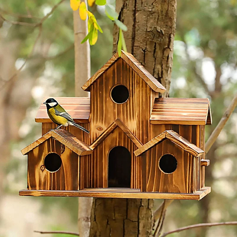 

Bird House Bird House Outside For Outside Hanging, 6 Hole Handmade Natural Bird House