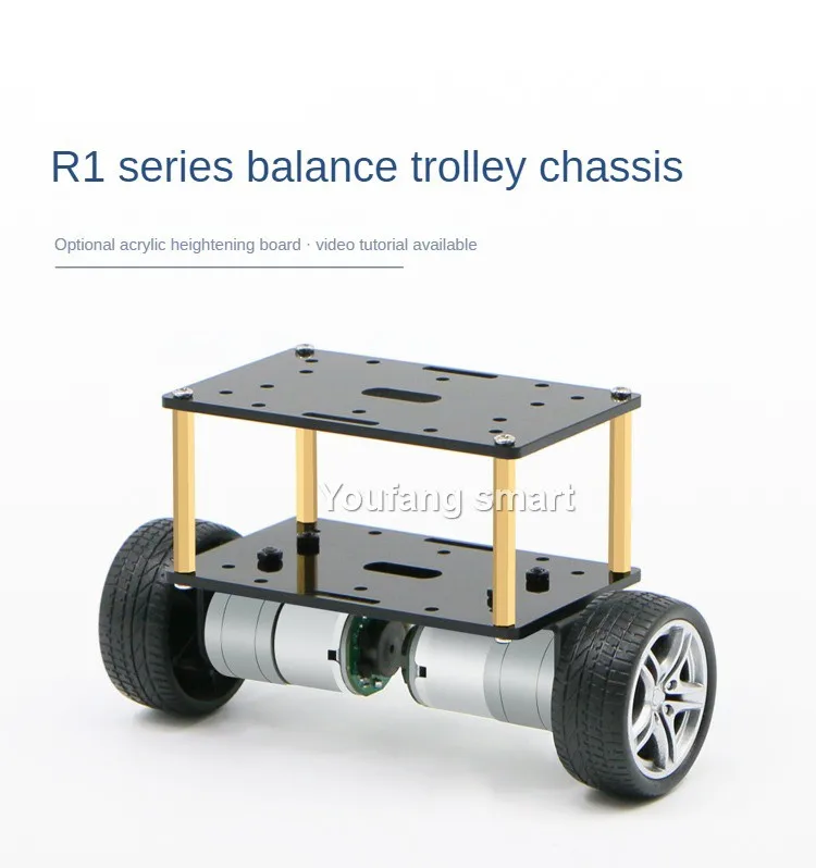 2WD Self Balancing Robot Car Encoder Motor 2 Layers Car PID Adjustment LQR Trolley for Arduino Robot DIY Kit Programmable