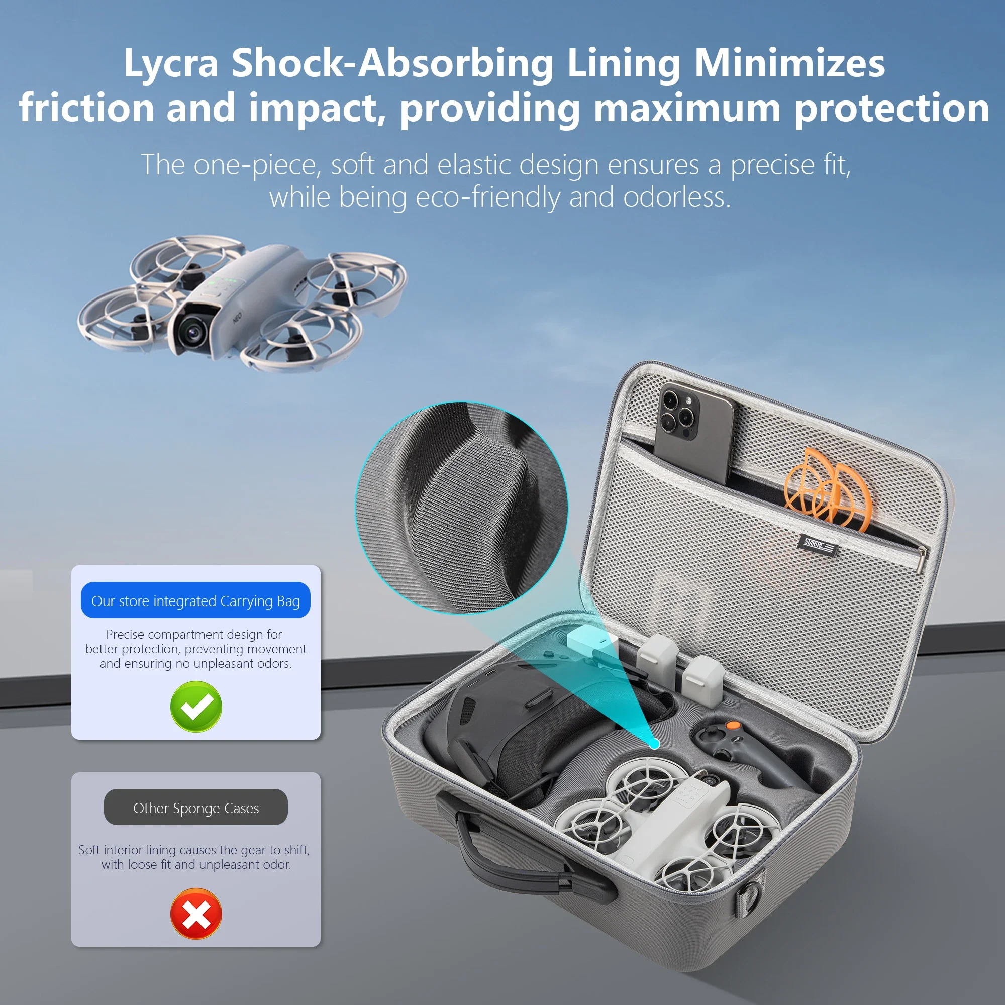 STARTRC Carrying Case For DJI Neo Motion Combo Accessories Storage Case PU Portable Travel Shoulder Bag RC 2 Remote Control Box