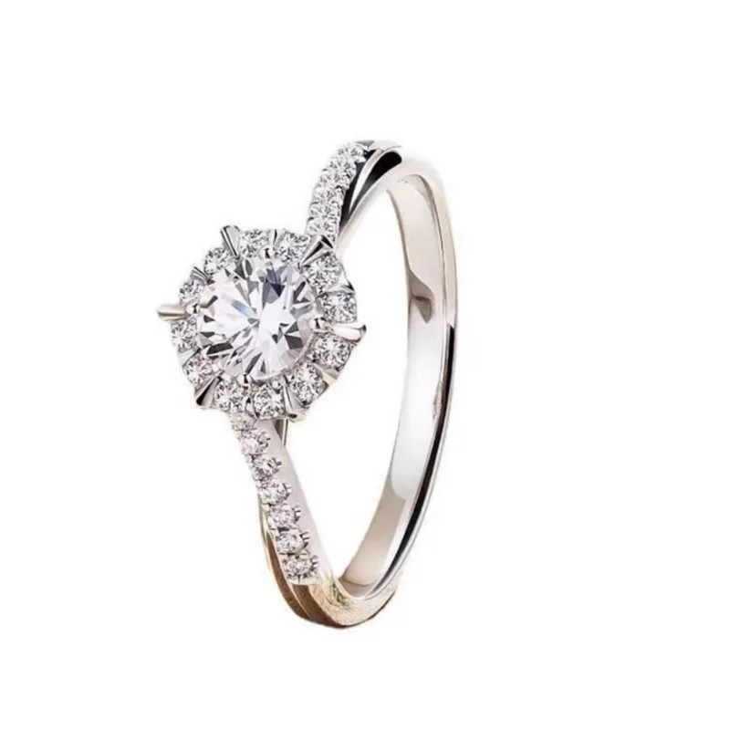 Fashion Luxury Trendy Classic Rings for Women Color Sparkling Lab Fine Jewelry Silver Rings Original Certified Engagement Ring