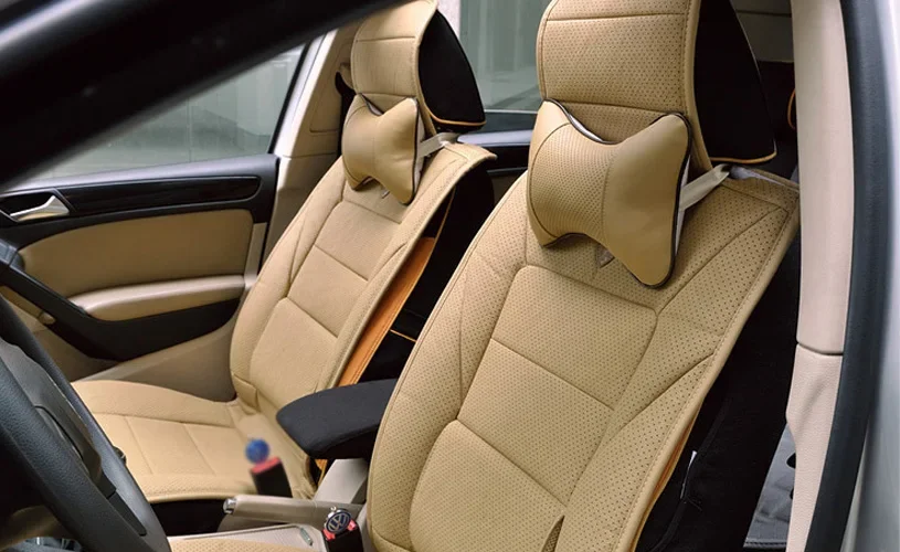 Car Neck Pillow Headrest Memory Foam Cushion Fabric Cover for Seat Chair in Auto 1PCS