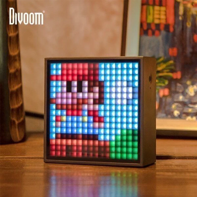 Timebox Evo Bluetooth Portable Speaker with Clock Alarm Programmable LED Display for Pixel Art Creation Unique Gift