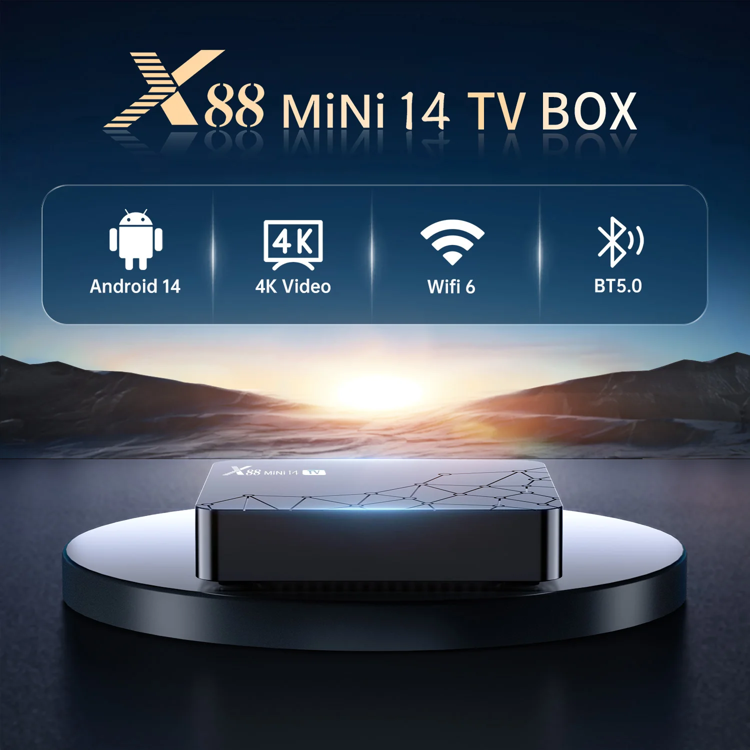 X88 MINI 14 TV Box Android 14 Rockchip RK3518 Quad Core Support 4K HDR with Wifi