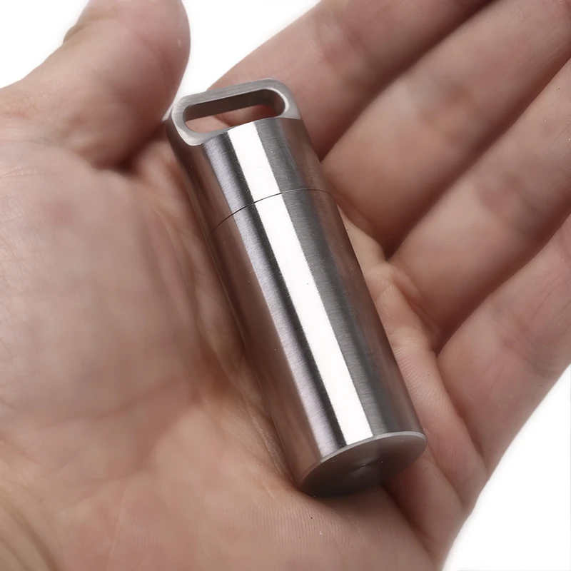 Pill Box S M L Mini Waterproof Capsule Seal Bottle Stainless Steel Outdoor Survival Pill Box Container Capsule Pill Bottle Tank