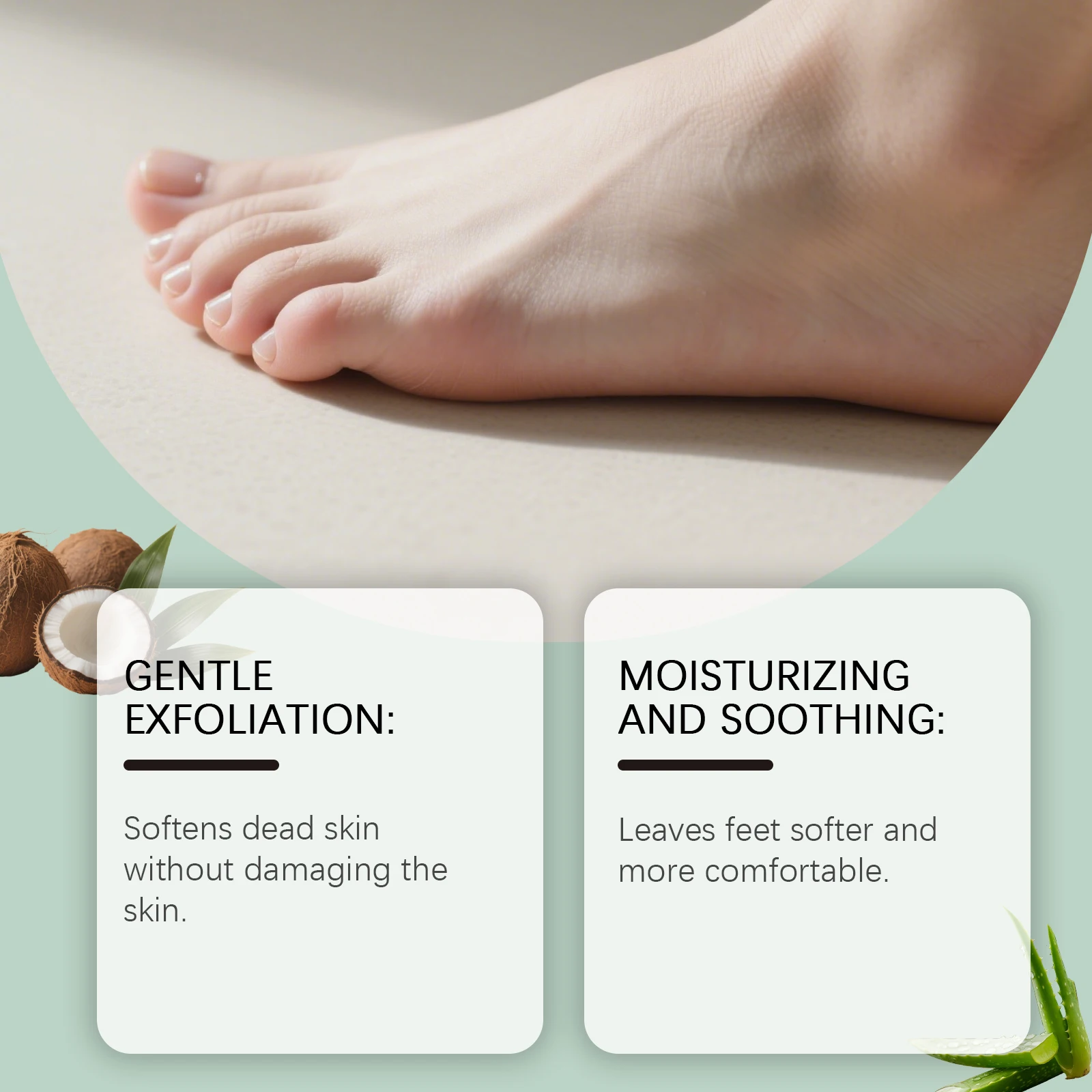 OCEAURA Foot Exfoliating Spray Deep Clean Relieve Dryness Moisturize Epidermis Massage Skin Improve Roughness Feet Nourish Spray