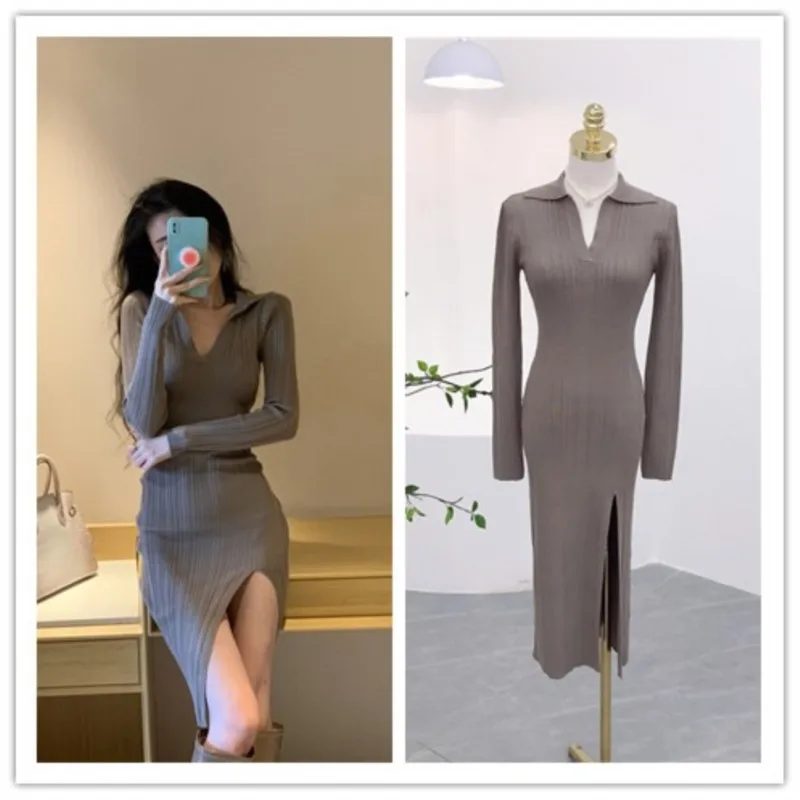 

Женская Пляжная накидка 2023, облегающее платье выше колена, однотонное нейлоновое платье в винтажном французском стиле с лацканами и разрезом для влюбленных роз