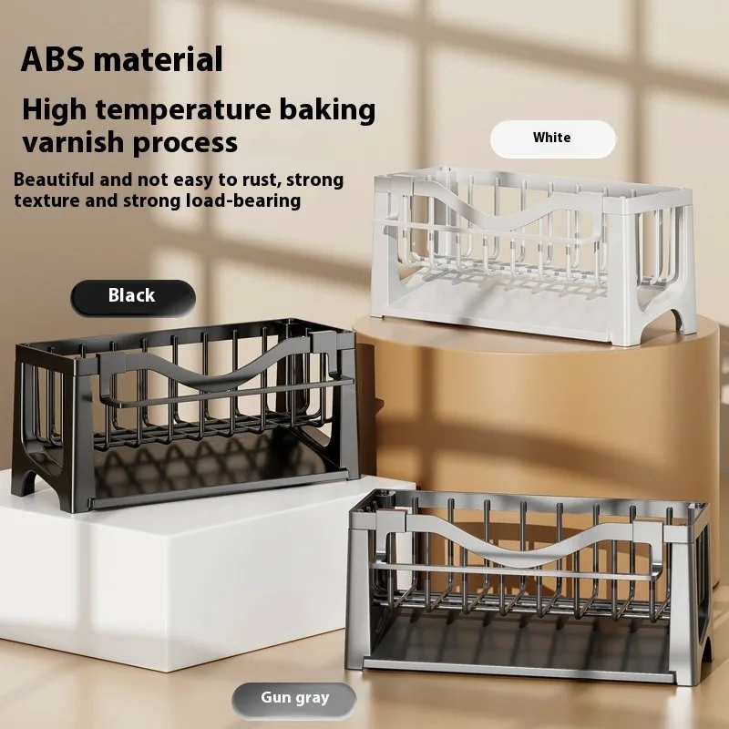 Kitchen Sink Sponge Holder Dish Drainer Kitchen Organizer Drainboard Storage Rack Dish Drying Rack Storage