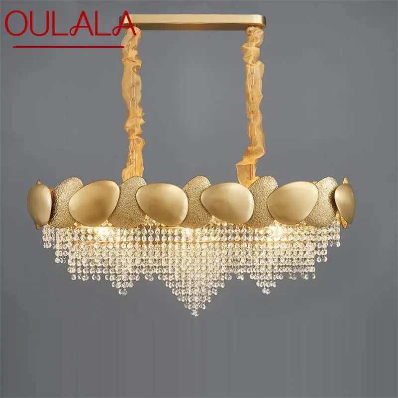 

OULALA Chandelier Creative Rectangle Pendant Lamp Fixtures Postmodern LED Gold Light for Home Living Dining Room