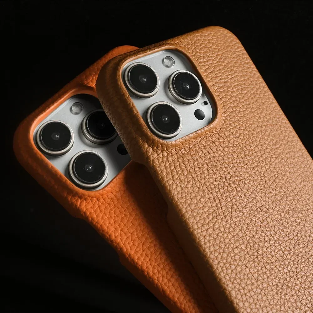 Cowhide Genuine Leather Case For iPhone 16 Pro Max 15Pro 11 13 12pro 14Pro 14 Strap Crossbody Lanyard Phone Cover Coque