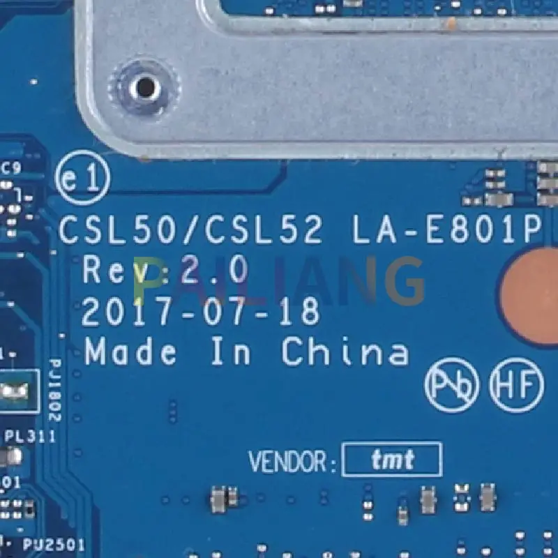 Placa-mãe Portátil para hp Pavilion Placa-mãe com Porta Vga Mainboard Tpn-c129 Csl50 Csl52 La-e801p 926247001 I57200u Ddr4 15-bs - Imagem 6