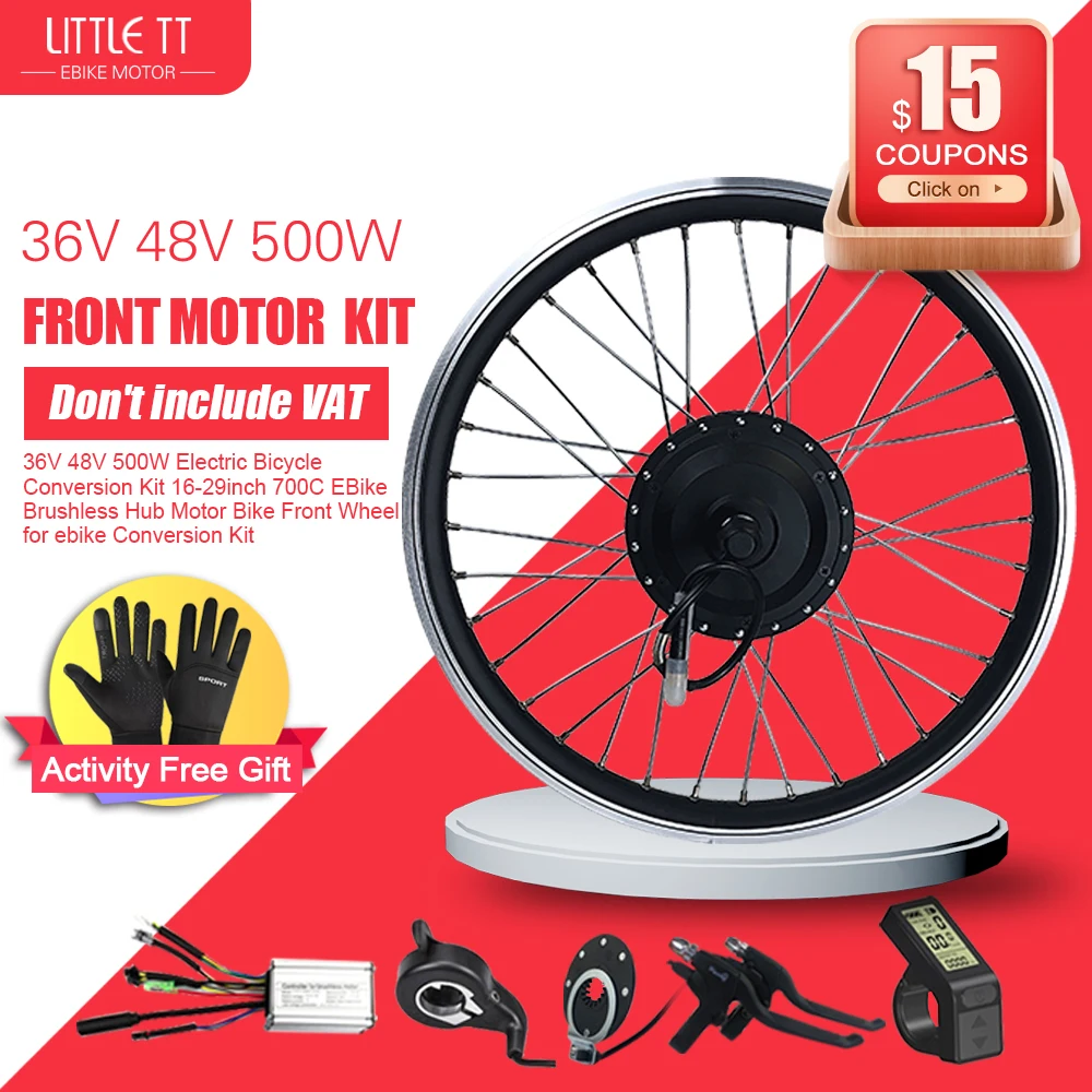 36V 48V 500W Electric Bicycle Conversion Kit 16 29inch 700C EBike
