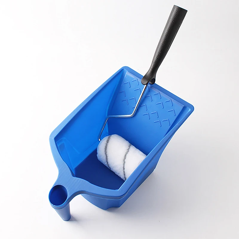 1Pcs Blue Plastic Paint Tray Paint Tool Set Roller Brush Holding Cup New Material Convenient Construction paint tray tool set