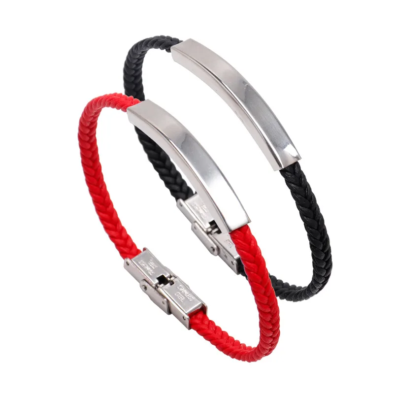 Stainless Steel Bracelet Fashion Bracelet Fashion Jewelry Punk Luxury Rope Chain Bracelet Women Name Engrave Handmade Women Stainless Steel Id Bracelets