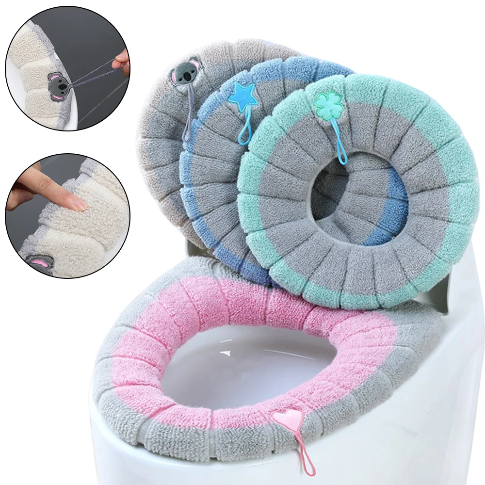 WinterWarmToiletSeatCoverWashableBathroomToiletPadCushionWith