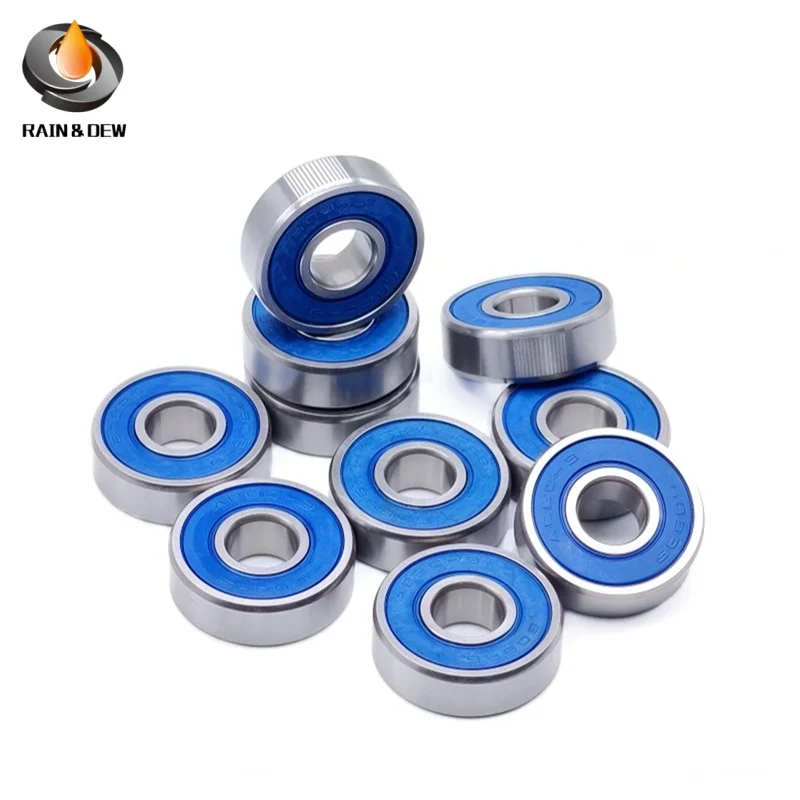 10PCS MR105RS 5X10X4mm 미니어처 볼 베어링 블루 씰드 608 6700 686 688 695 MR85 MR115 MR128 2RS 보어 3mm 4mm 5mm 6mm 7mm 8mm
