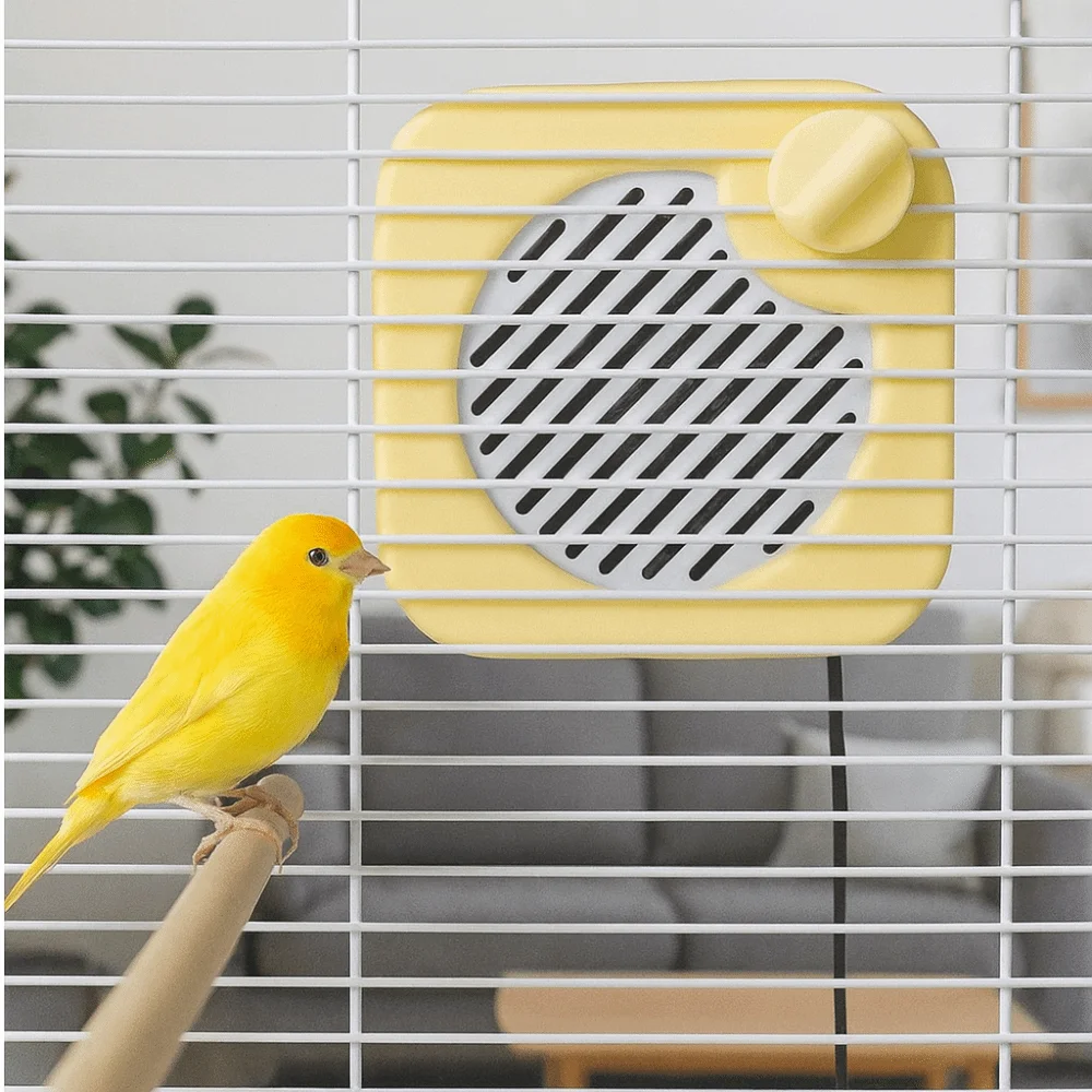 Anti-Scalding Parrot Warm Air Blower Thermostatic Automatic Bird Cage Heater Safe Heating Metal Chew-Proof Parrot Heater