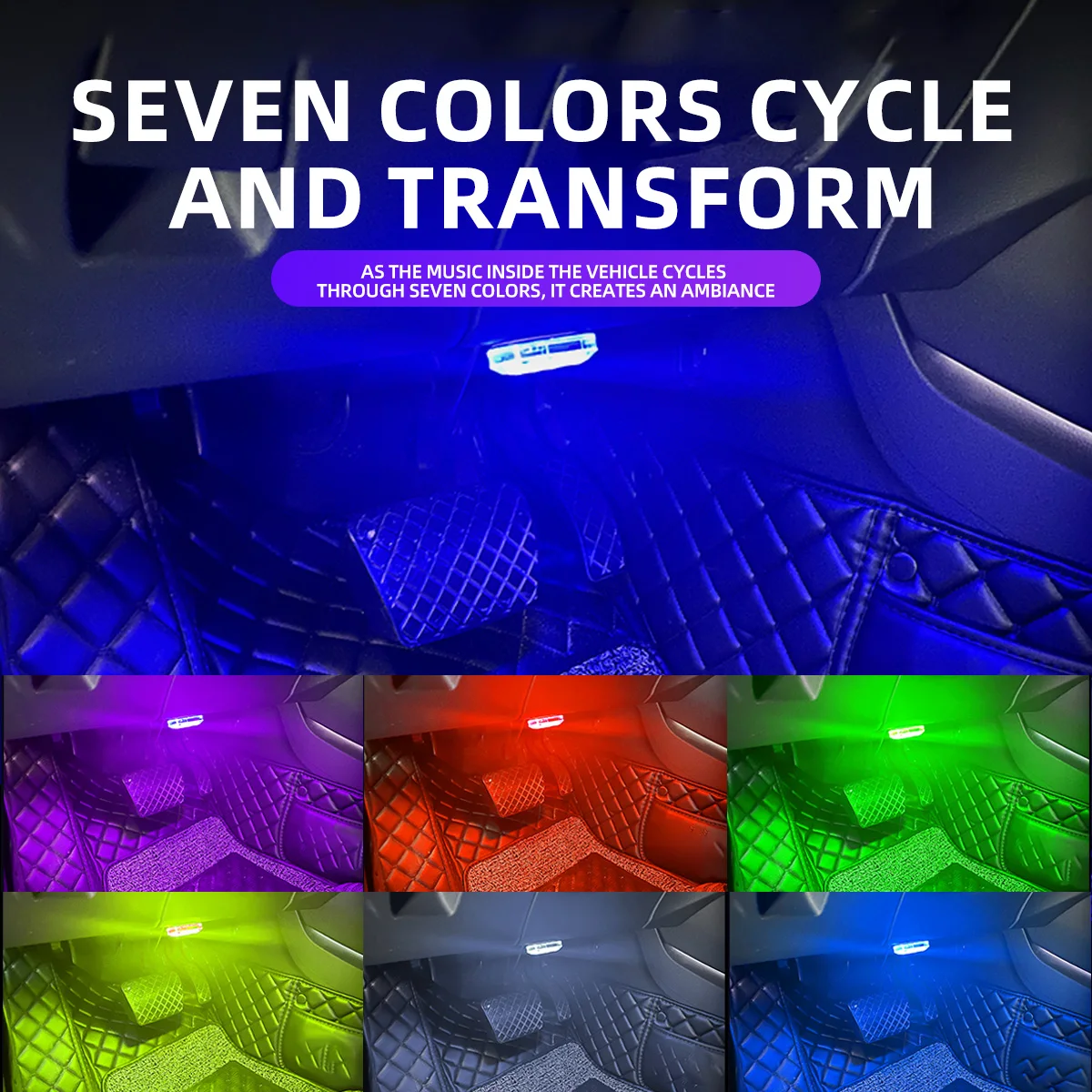 Multicolor Voice-Controlled LED Interior Ambient Lights