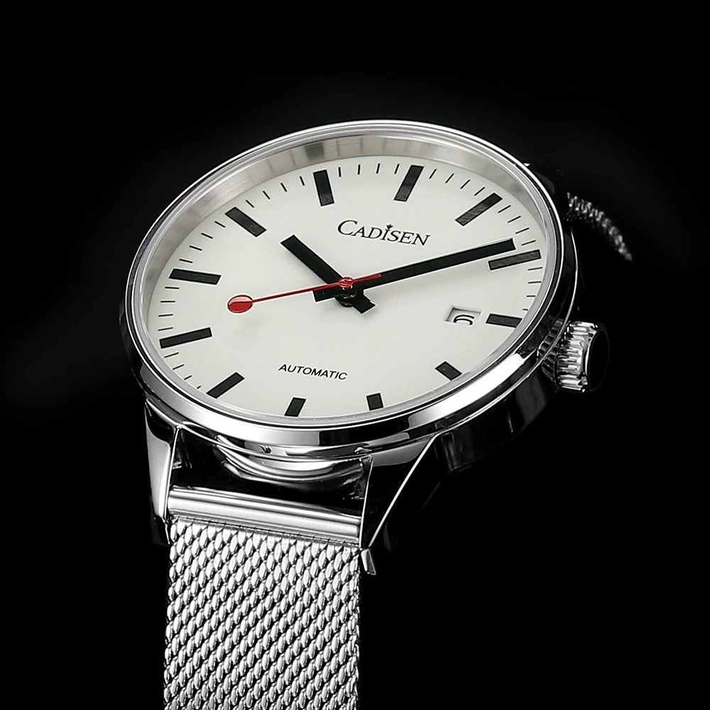 CADISEN Automatic Watch Men Luminous Stainless Steel Self
