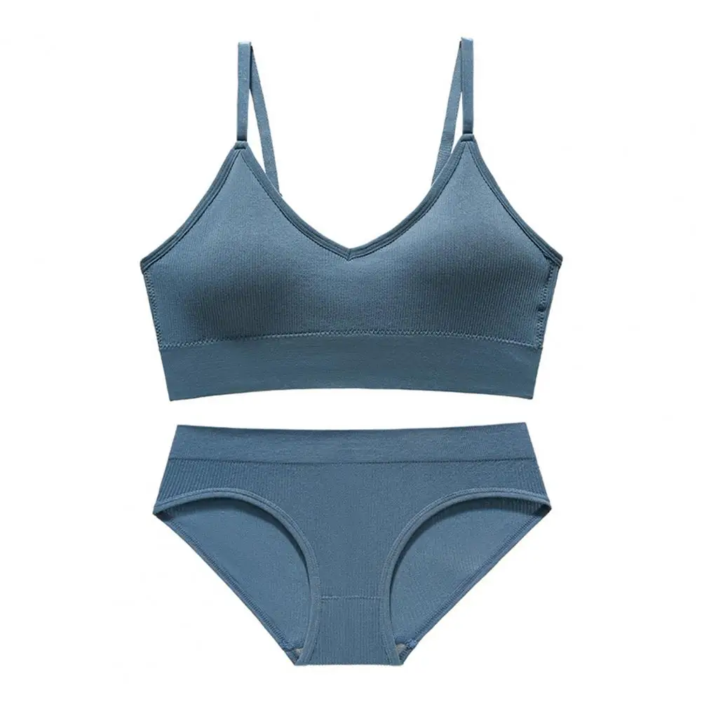 Mean Underwear Women's 2 Piece Seamless Lingerie Halter No Padding Bra and  Set, Blue, Medium : : Clothing, Shoes & Accessories