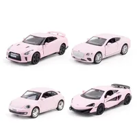1:36 Pink Mercedes Benz BMW Porsche Alloy Sports Car Series Model Decoration Children's Toy Gifts 2