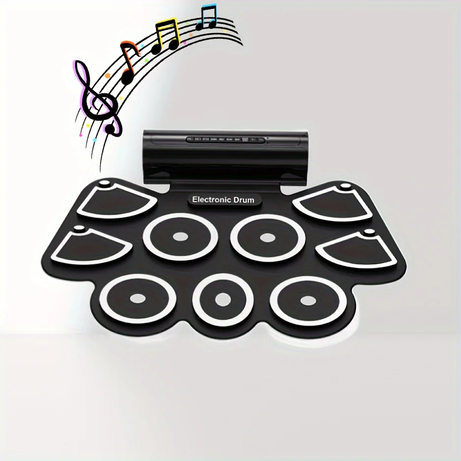 Portable Multifunctional 9-pad Silicone Stereo Speaker Electronic Drum Beginner