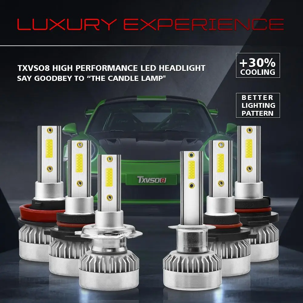 자동차 운전 전구, 매우 밝은 LED 헤드라이트, 백색 조명, 9006/HB4, 110W, 6000K, 자동차 조명, 자동차 액세서리