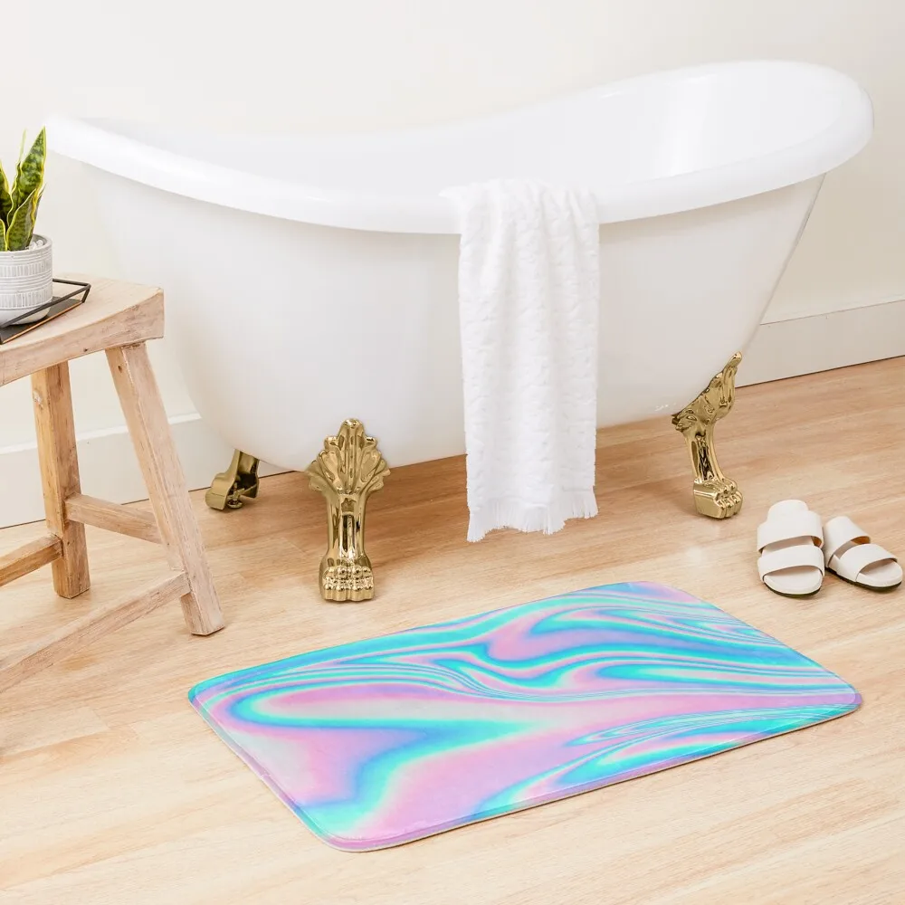 Holographic Abstract Rainbow Gradient #15 Bath Mat Front Door Quick-Drying Bathroom Bathroom Rug Mat