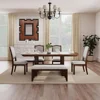 6-Piece Dining Table Set, Extendable Wood Table with 18-inch Removable Leaf, 4 Upholstered Chairs and Bench, Dining Table Set 3