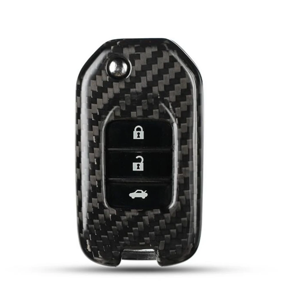 

1 Set Real Carbon Fiber Car Key Case Cover Shell For Honda CRV/CRIDER/XR-V/Accord/Crosstour/velzel/Fit Key Protective shell